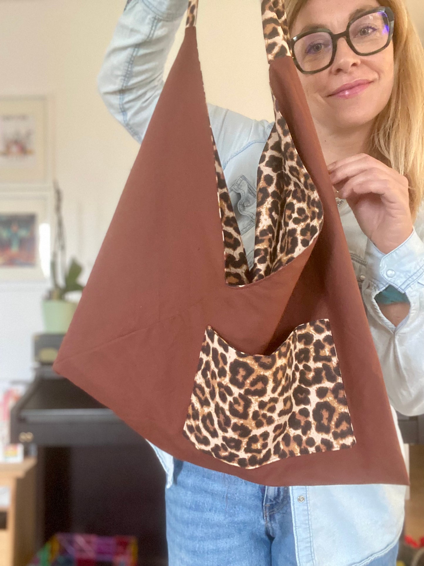 Tote bag origami réversible