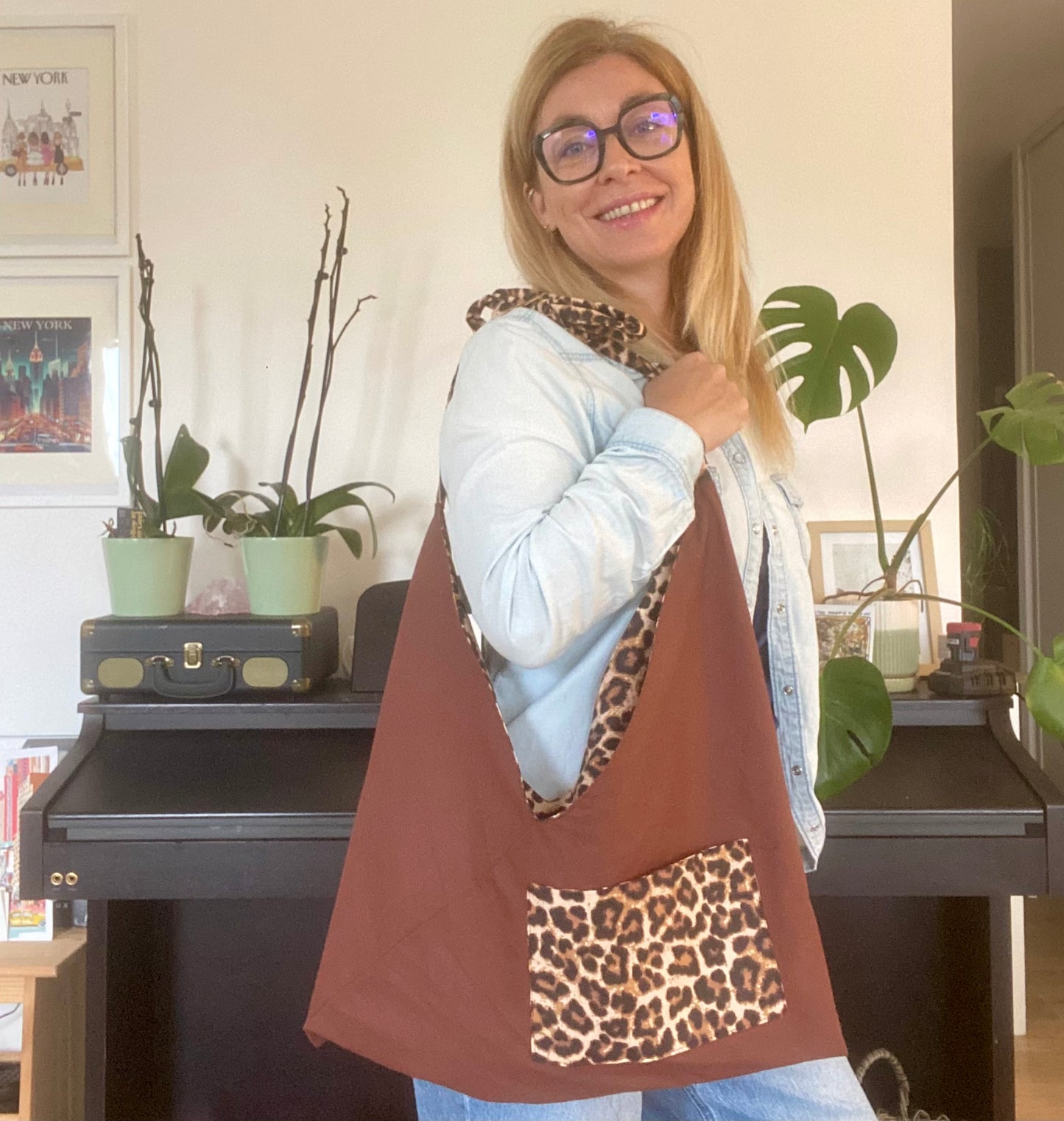 Tote bag origami réversible